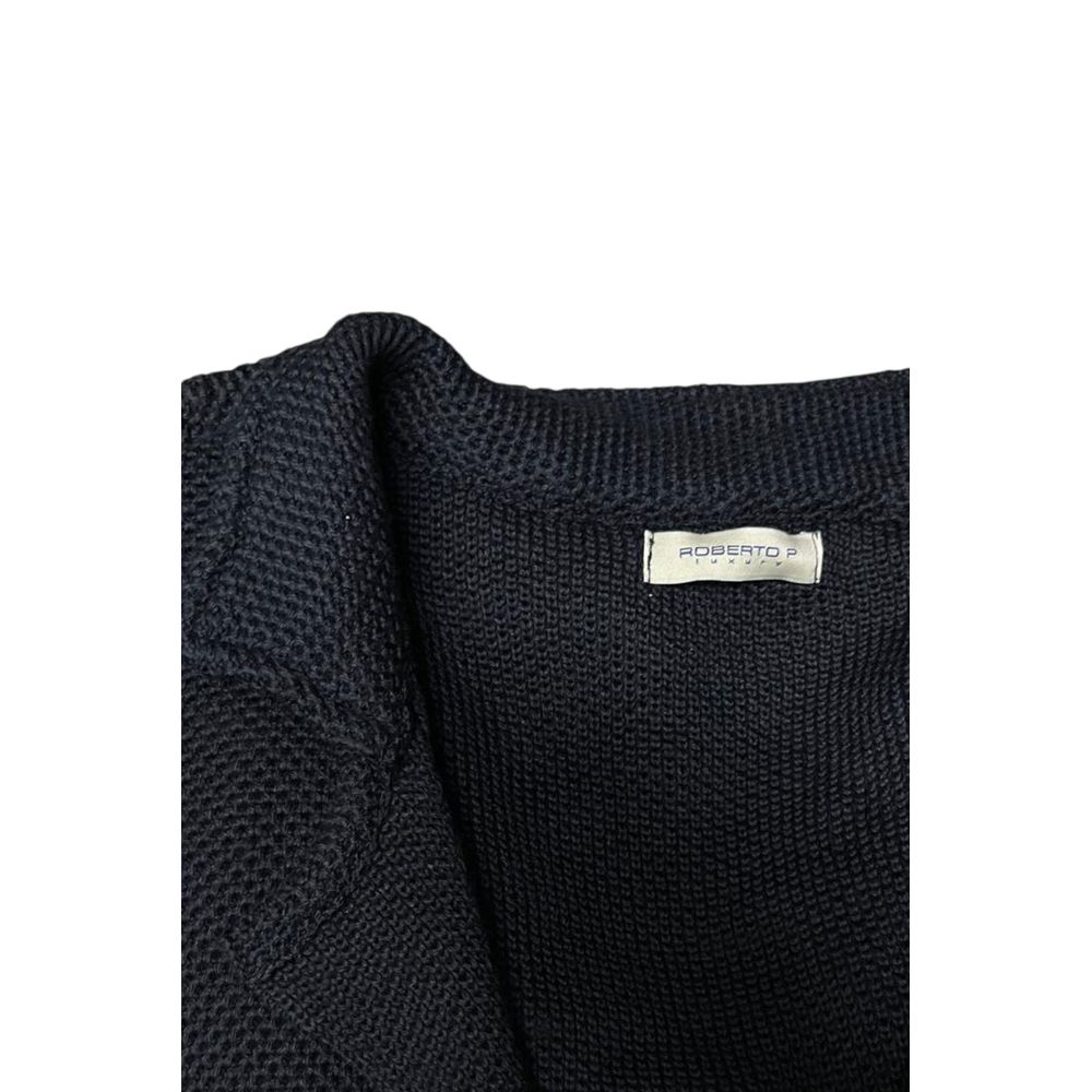 Roberto Pepe Luxury Blue Wool Men's Sweater