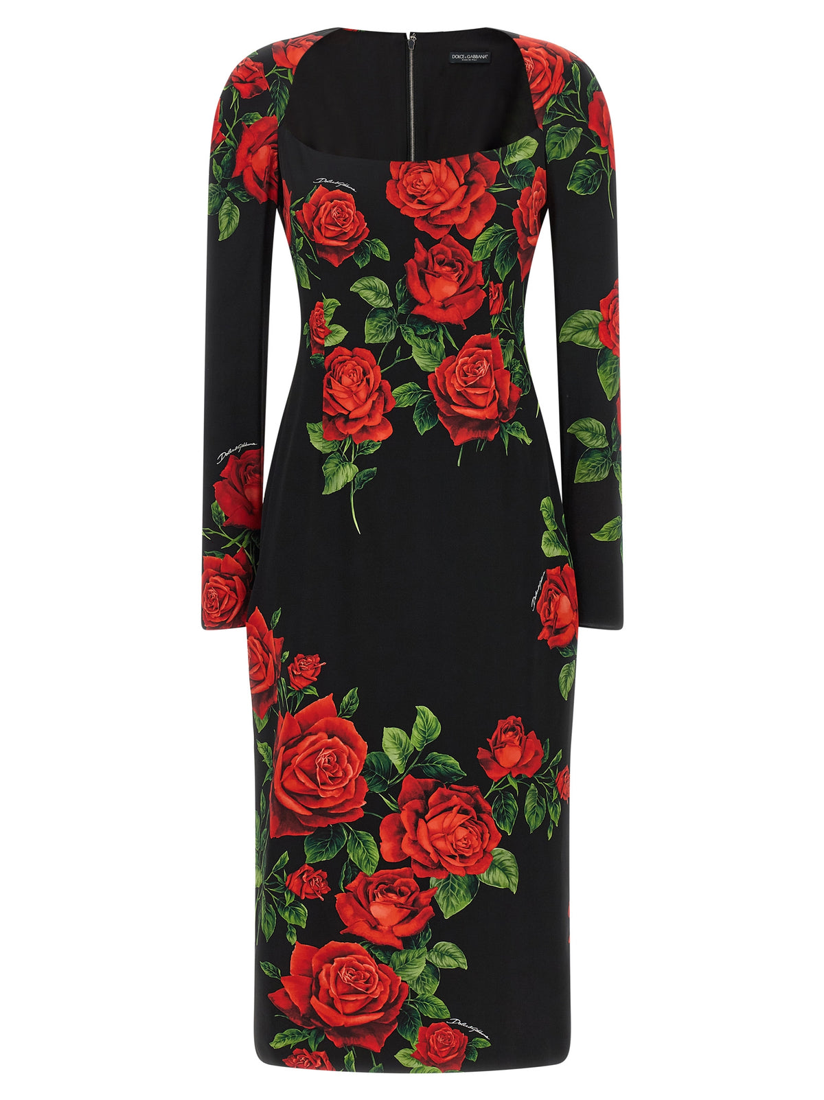Dolce & Gabbana Multicolor Silk Midi Dress