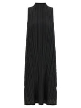 PLEATS PLEASE ISSEY MIYAKE Black Polyester Midi Dress