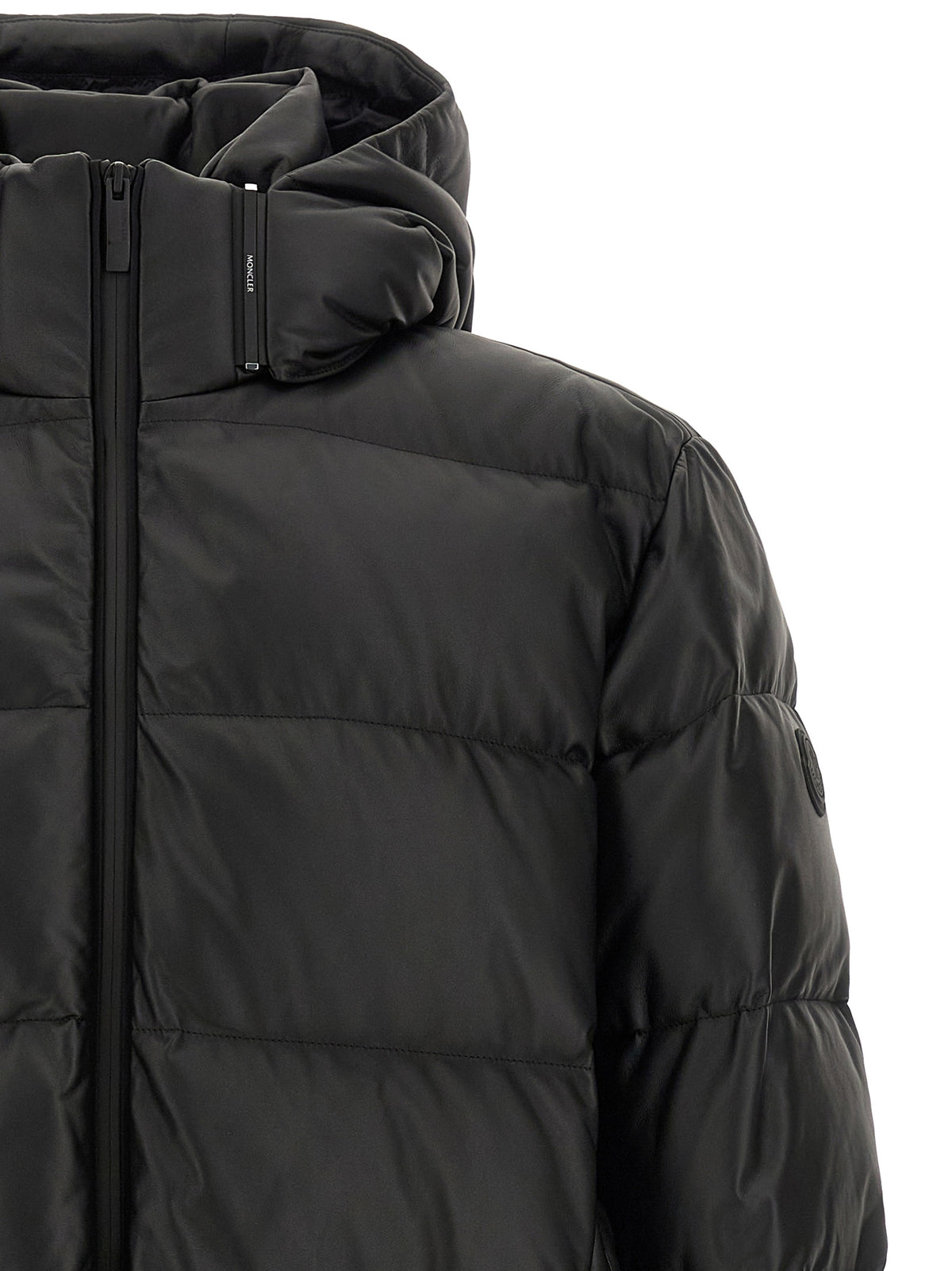 Moncler Black Leather Leather Jacket
