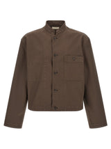 Lemaire Brown Cotton Full-Length Jacket