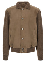 Brioni Brown Calfskin Leather Jacket