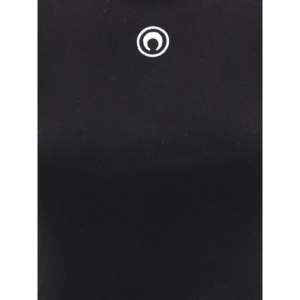 Marine Serre Black Cotton T-Shirt