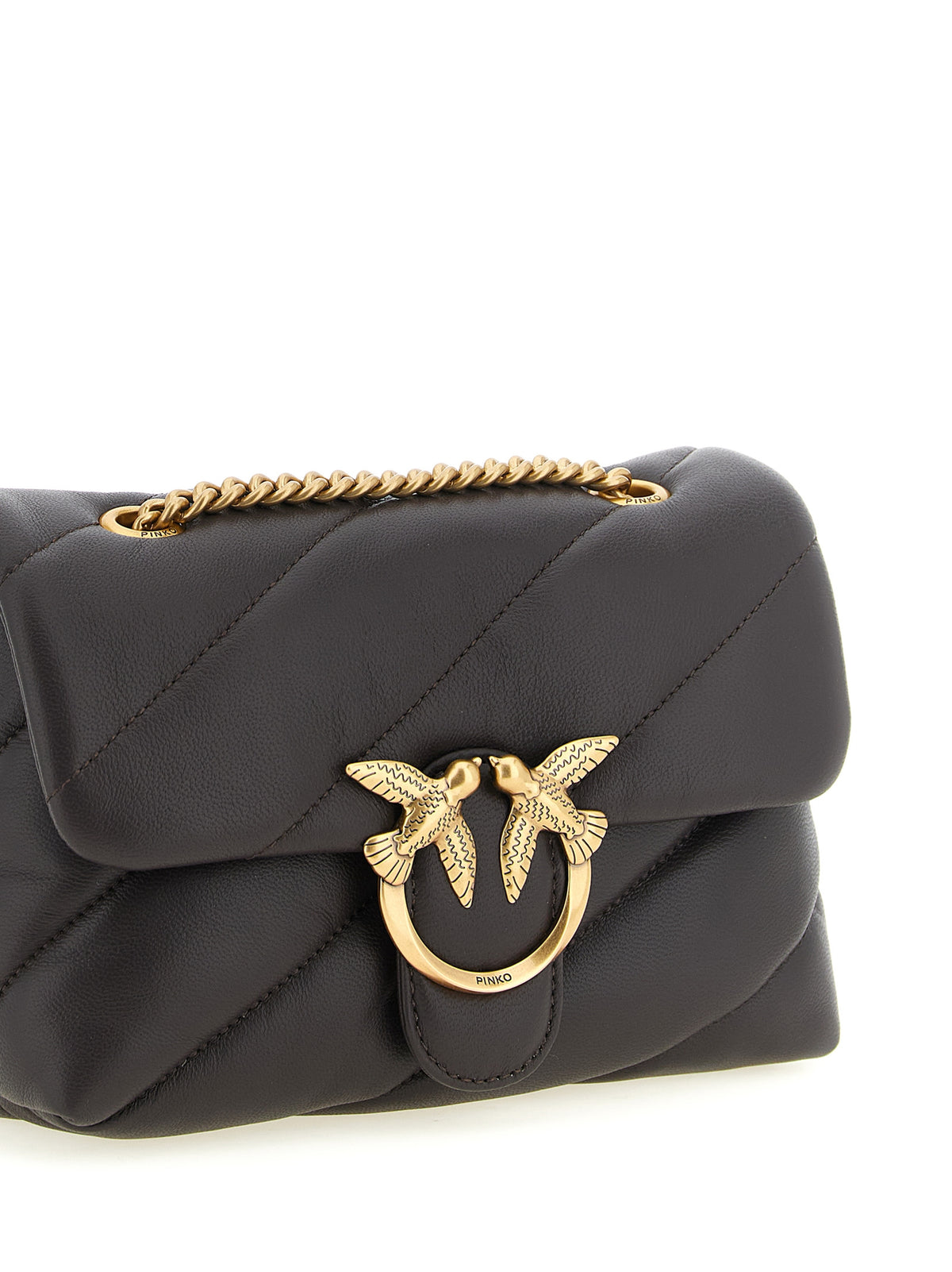 PINKO Black Lamb Leather Crossbody Bag