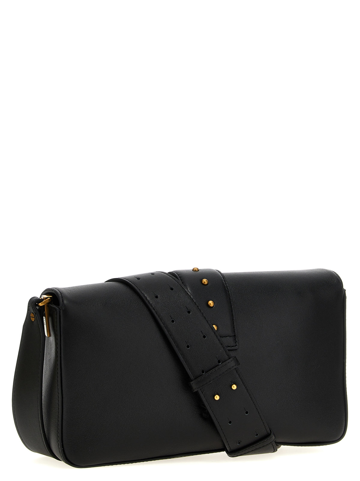 PINKO Black Calfskin Shoulder Bag