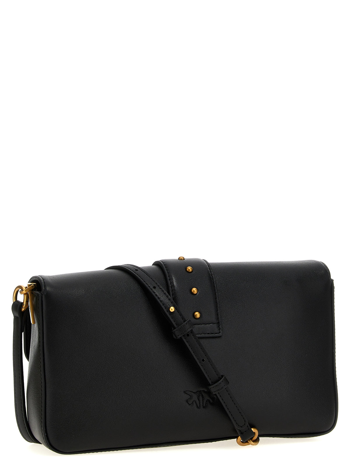 PINKO Black Calfskin Shoulder Bag