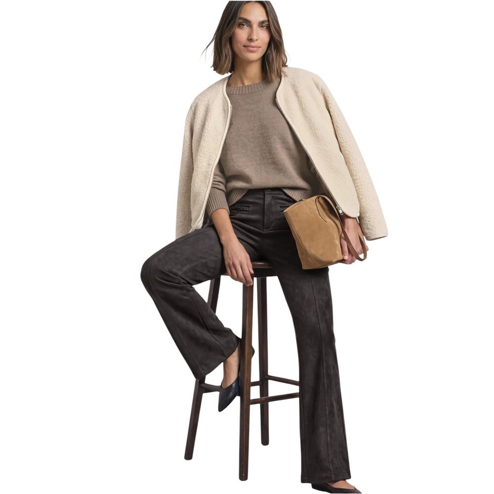 Street One Brown Polyester Casual Pants