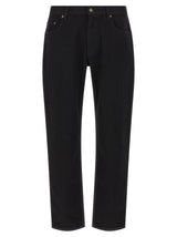 Burberry Black Cotton Straight-Leg Jeans