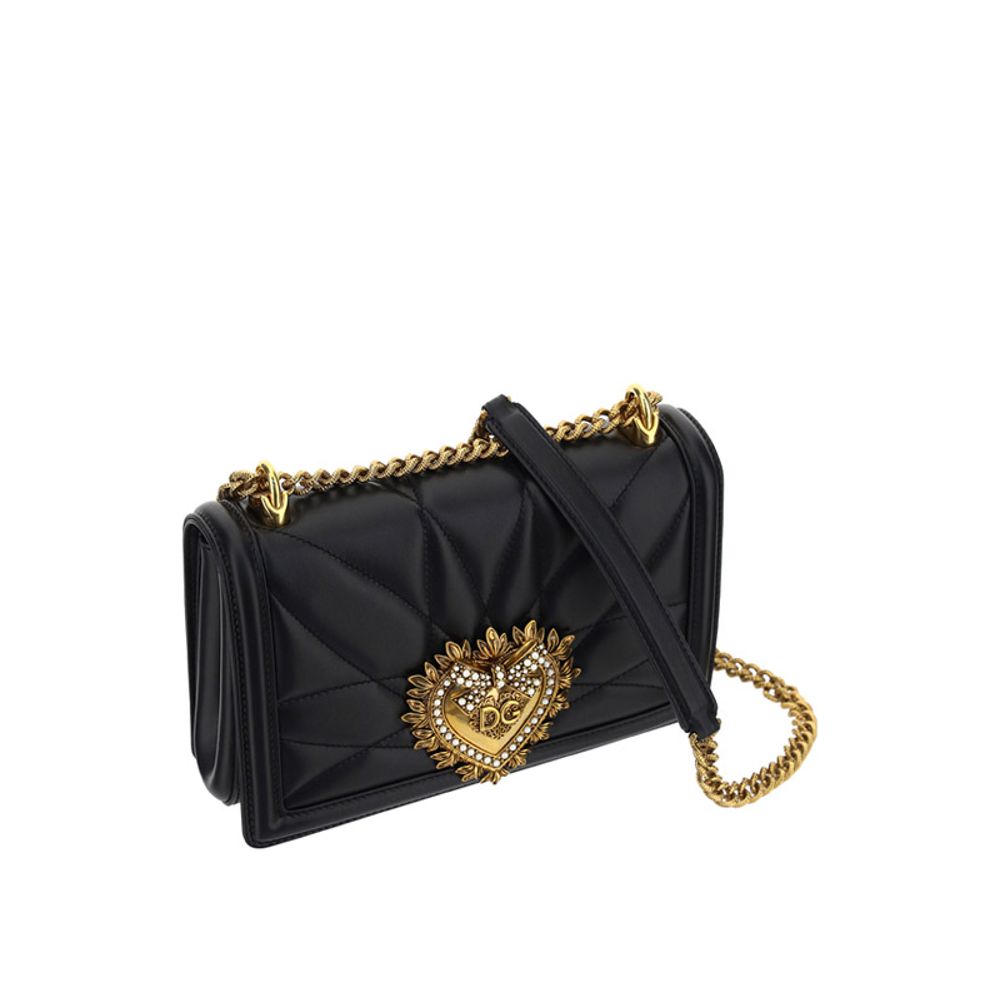 Dolce & Gabbana Black Lamb Ovis Aries Shoulder Bag
