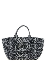 Ganni Gray Recycled Cotton Tote Bag