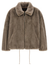 SIMONETTA RAVIZZA Gray Mink Full-Length Jacket