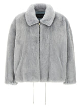 SIMONETTA RAVIZZA Gray Mink Full-Length Jacket