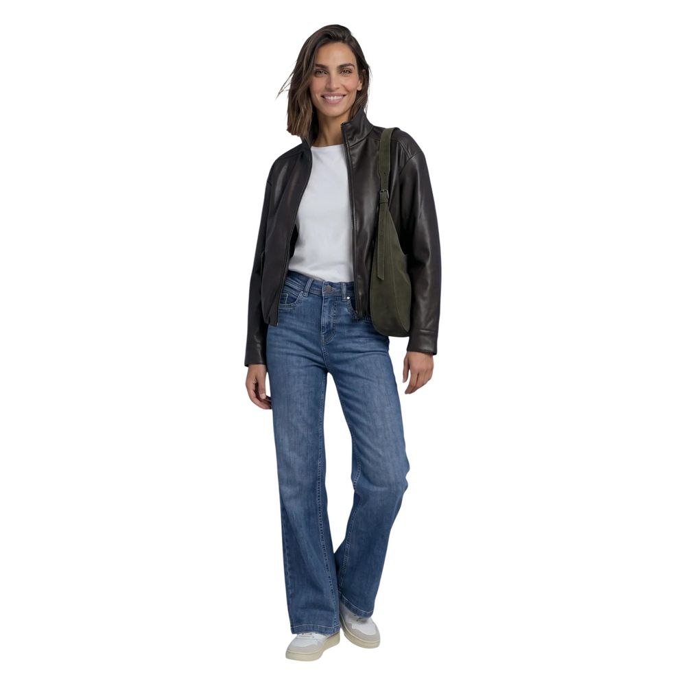 Street One Brown Polyester Leather Jacket