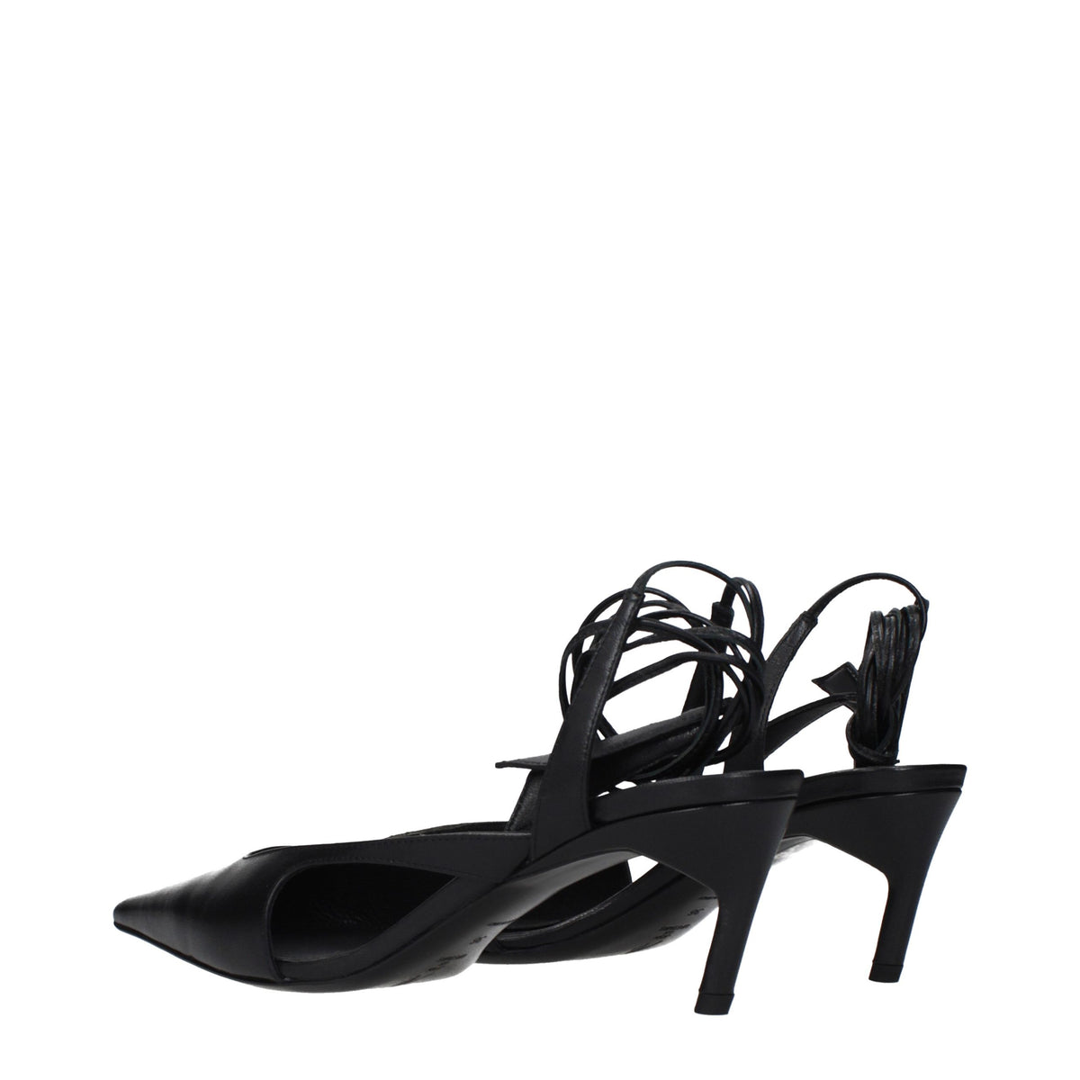 The Attico Black Leather High Heel Pumps