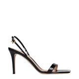 Gianvito Rossi Black Leather Stiletto Heel Sandals
