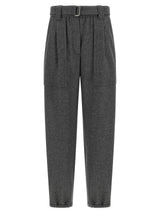 Brunello Cucinelli Gray Virgin Wool Cargo Pants