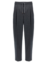 Brunello Cucinelli Gray Virgin Wool Casual Pants