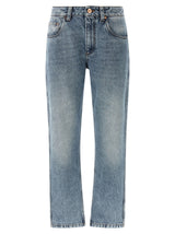 Brunello Cucinelli Blue Cotton Straight-Leg Jeans
