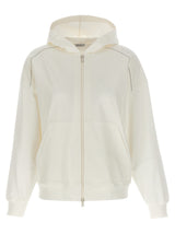 Brunello Cucinelli White Cotton Hoodie