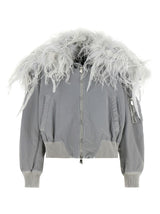 The Attico Gray Polyamide Bomber