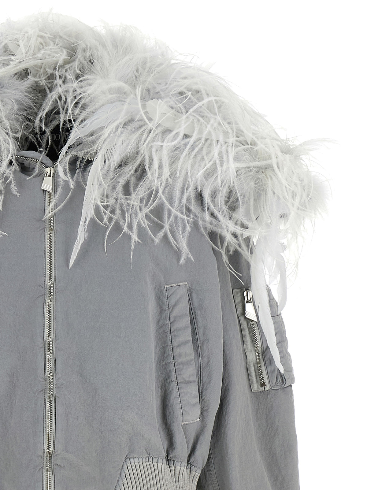 The Attico Gray Polyamide Bomber