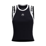 Marine Serre Black Organic Cotton Sleeveles T-Shirt