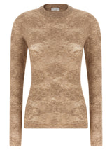 Brunello Cucinelli Beige Silk Cardigan