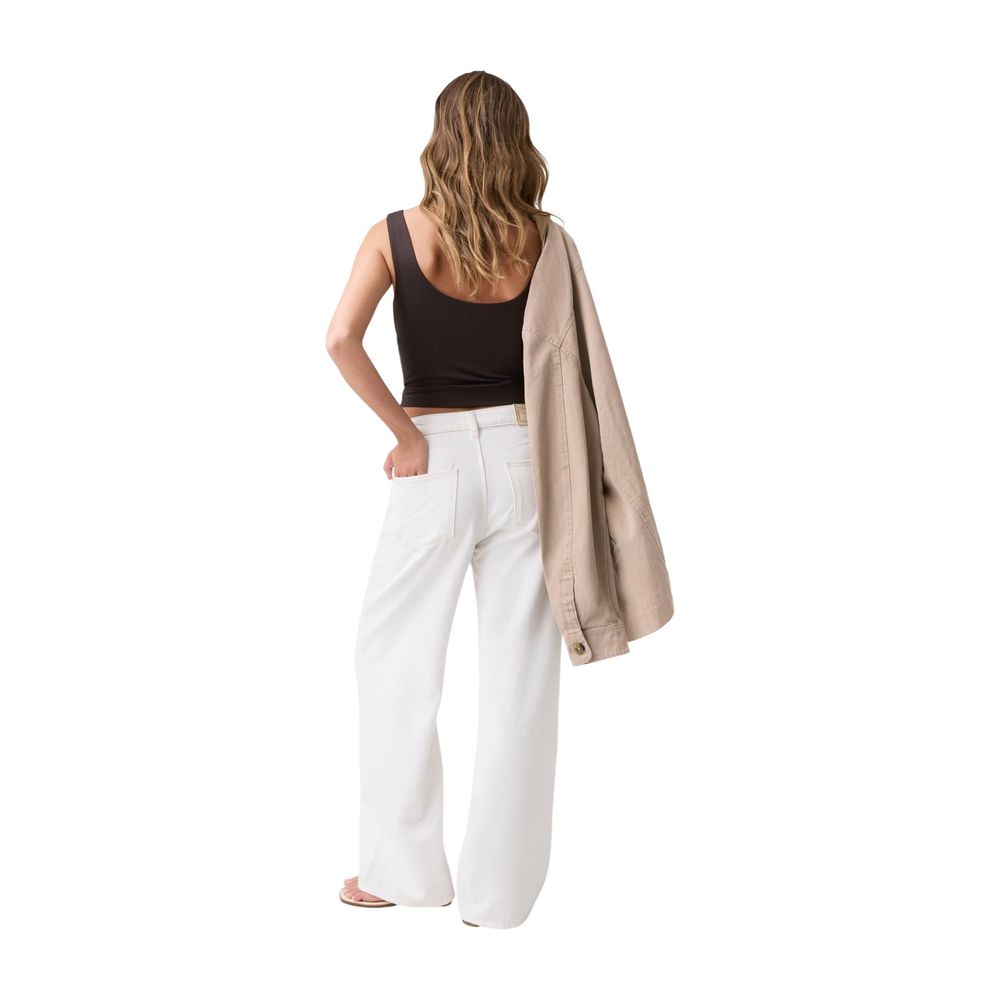 Guess White Wide Leg Ankle Cotton Casual Pants