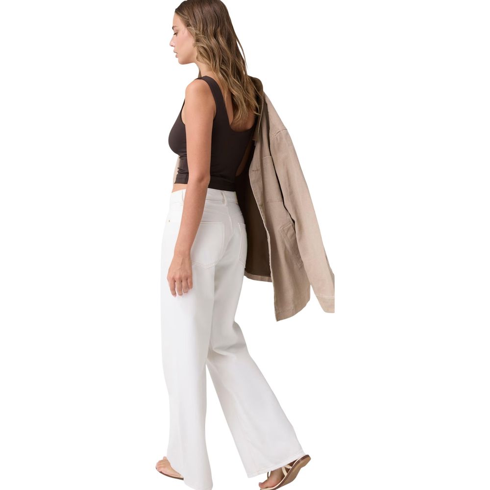 Guess White Wide Leg Ankle Cotton Casual Pants