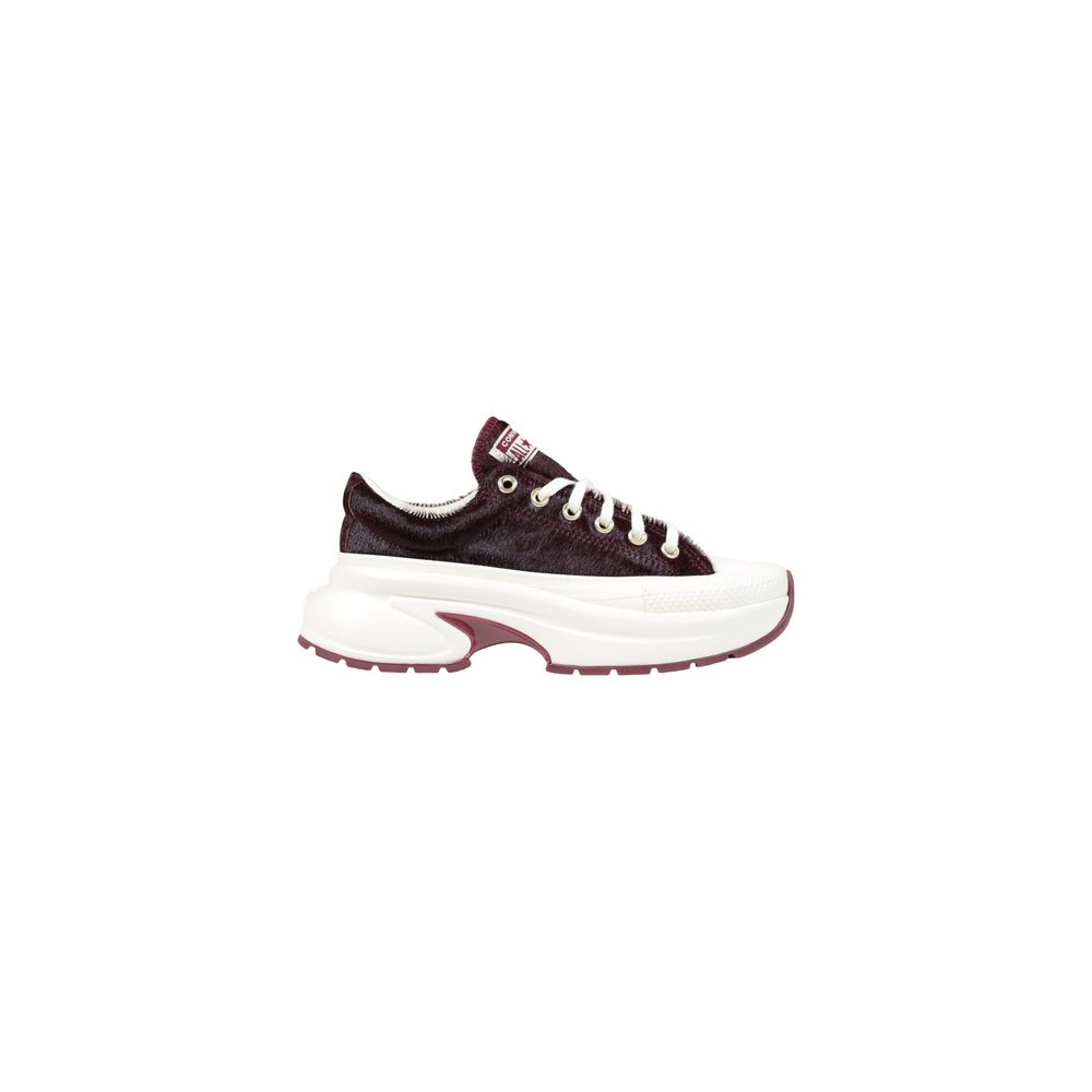 Converse RUN STAR CRUSH OX Bordeaux Leather Chunky Sneakers
