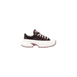 Converse RUN STAR CRUSH OX Bordeaux Leather Chunky Sneakers