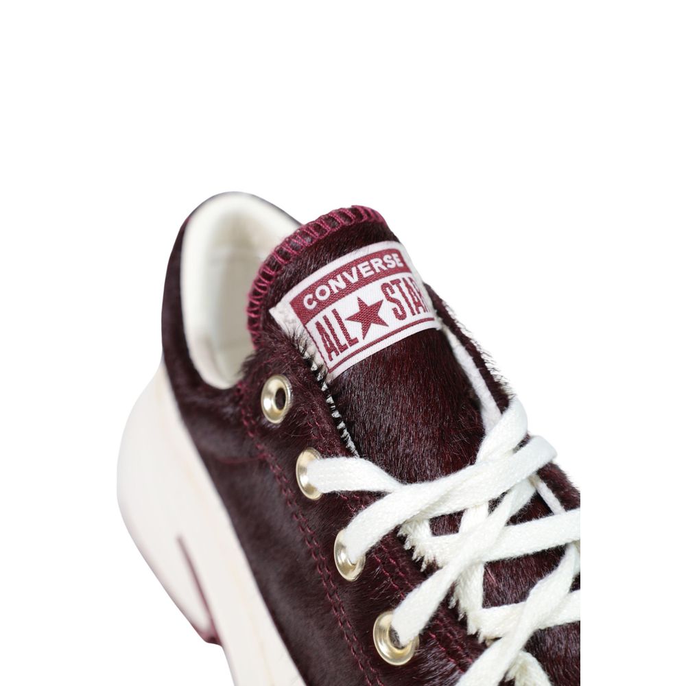 Converse RUN STAR CRUSH OX Bordeaux Leather Chunky Sneakers