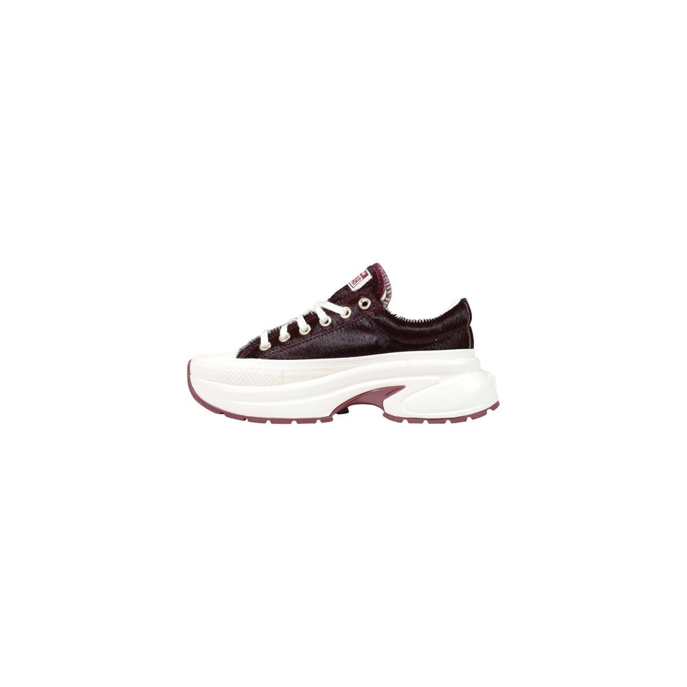 Converse RUN STAR CRUSH OX Bordeaux Leather Chunky Sneakers