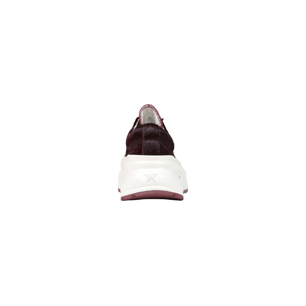 Converse RUN STAR CRUSH OX Bordeaux Leather Chunky Sneakers