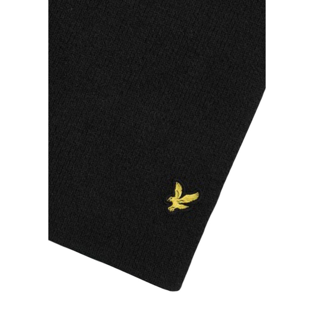 Lyle & Scott Black Viscose Scarf - Elegant Men’s Accessory