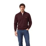 Lyle & Scott Bordeaux Cotton Merino Quarter Zip Sweater