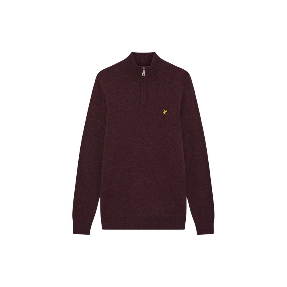 Lyle & Scott Bordeaux Cotton Merino Quarter Zip Sweater