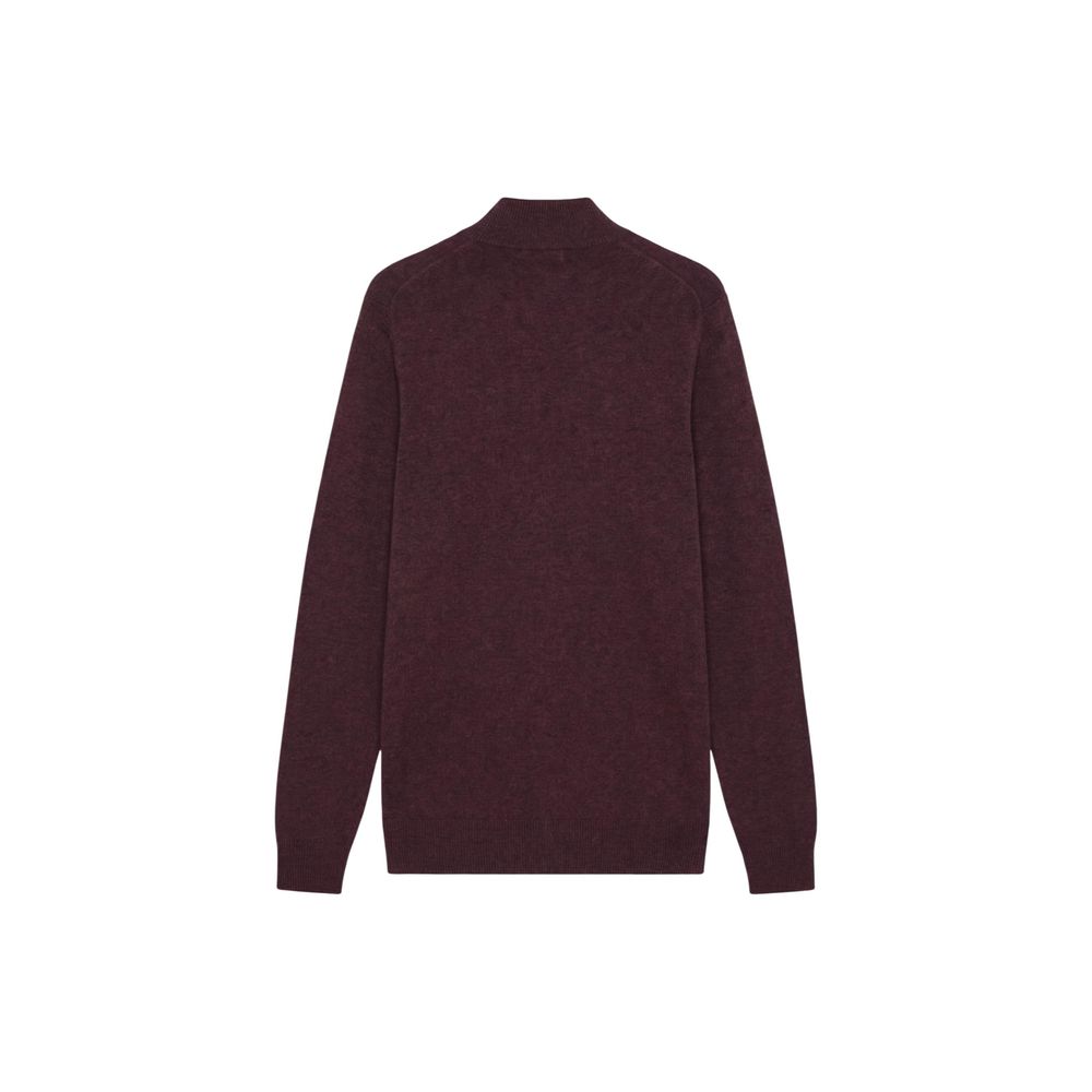 Lyle & Scott Bordeaux Cotton Merino Quarter Zip Sweater