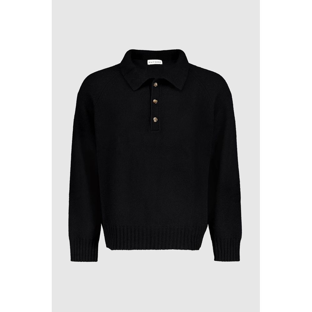 Autore Black Wool Sweatshirt - Stylish Comfort for Men