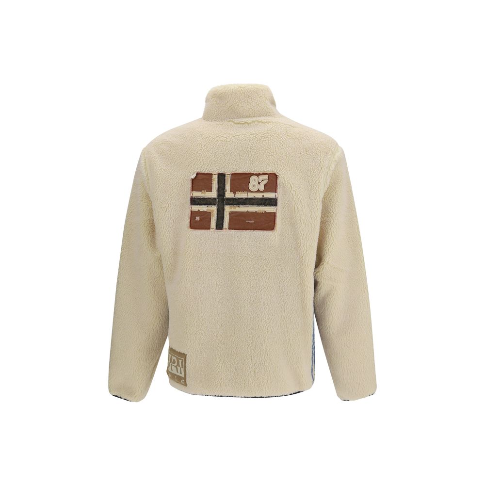 Napapijri Archive Full Zip White Polyester Sweatshirt