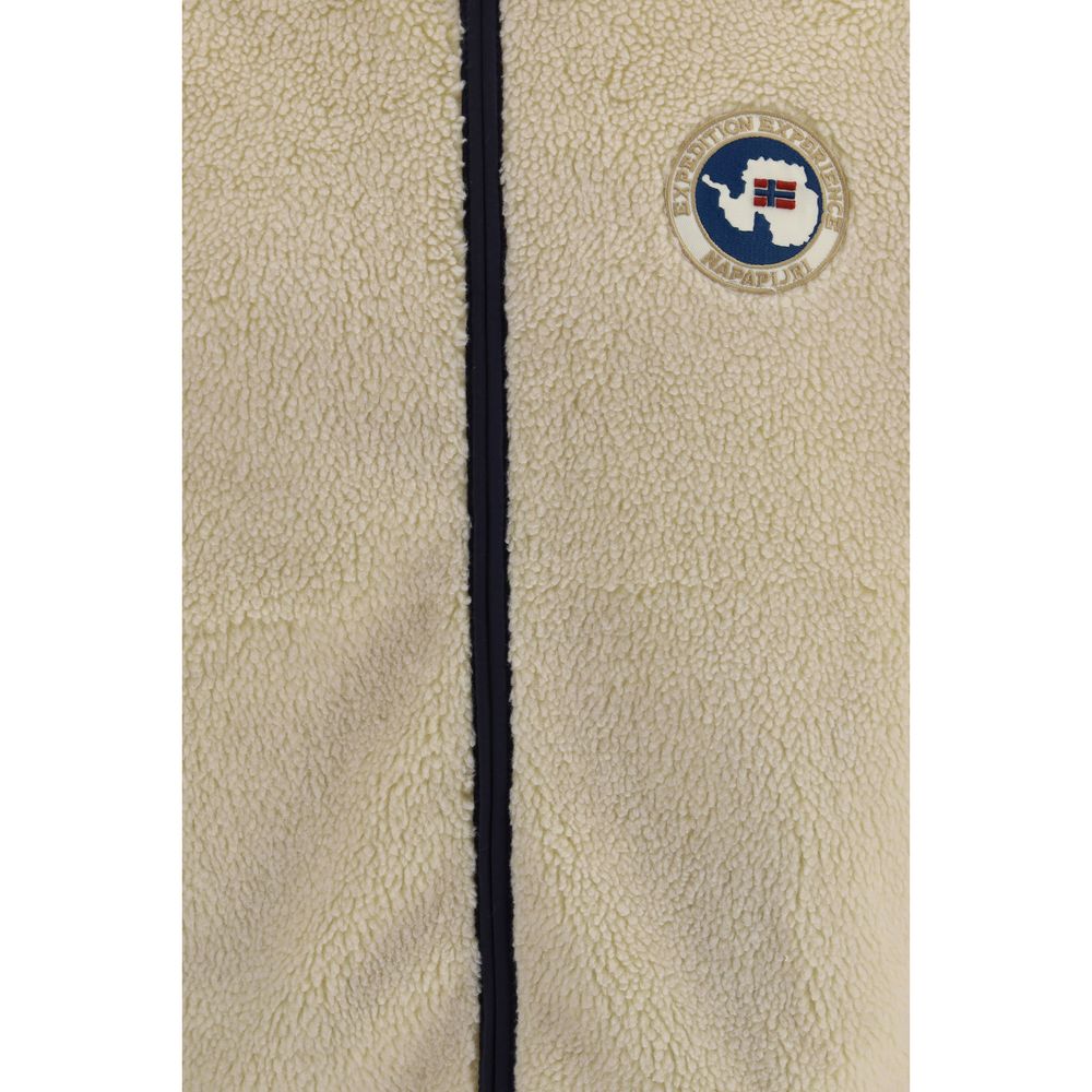 Napapijri Archive Full Zip White Polyester Sweatshirt