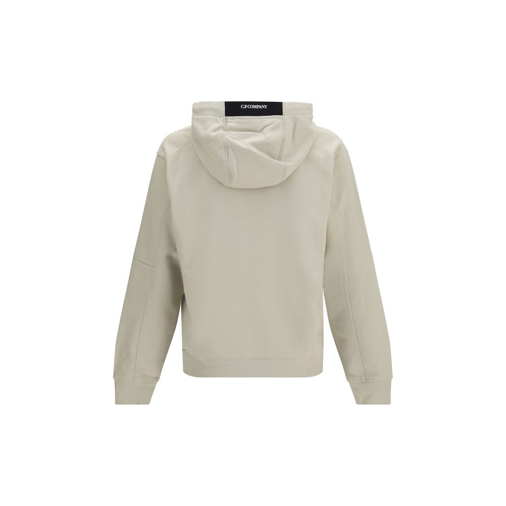 C.P. Company Beige Cotton Hooded Sweatshirt