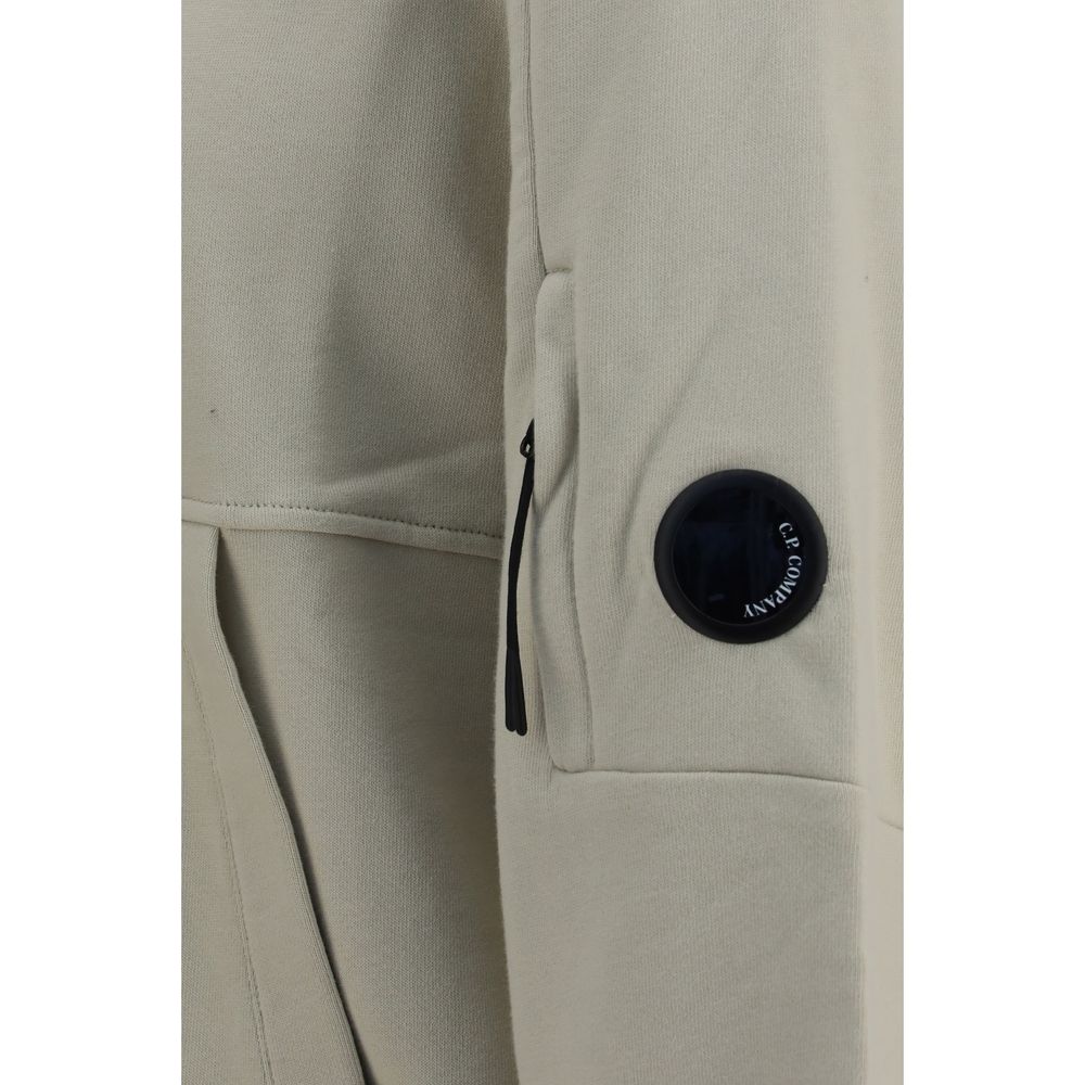 C.P. Company Beige Cotton Hooded Sweatshirt