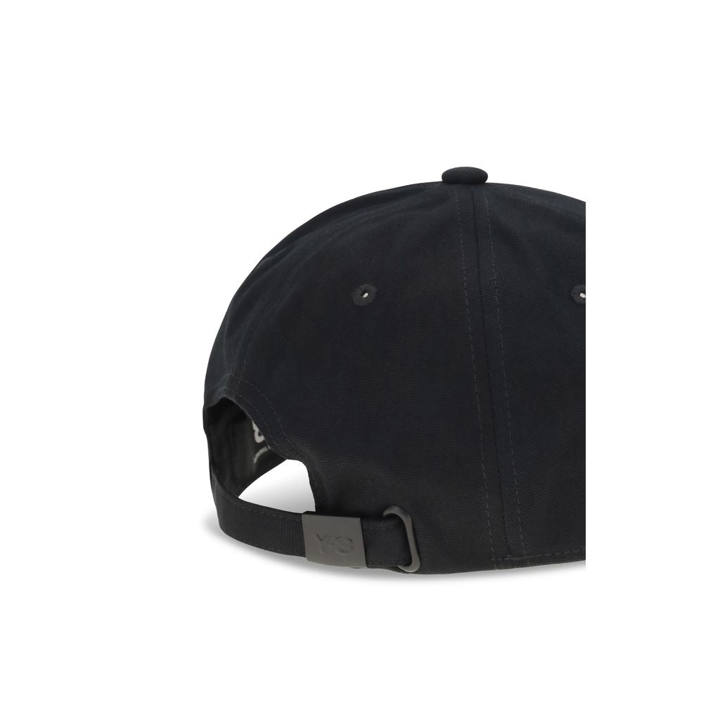 Y-3 Black Cotton Cap - Stylish Baseball Hat for Men