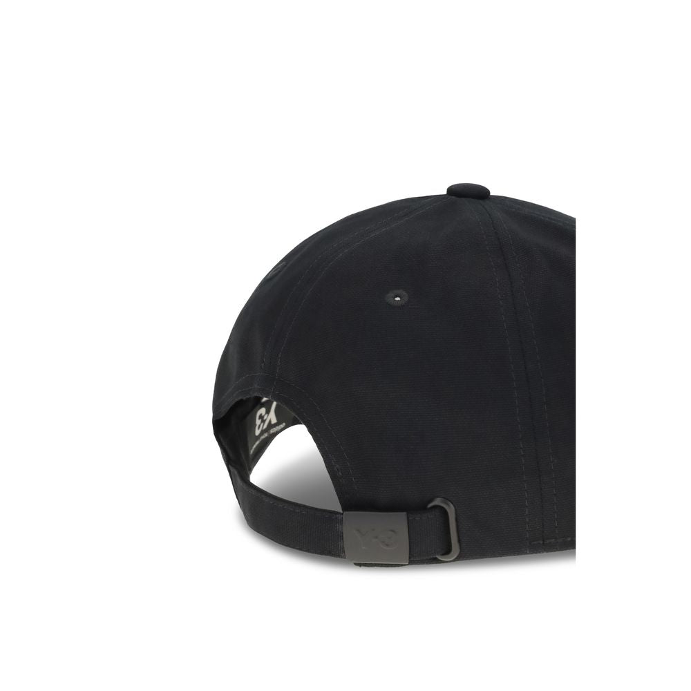 Y-3 Black Cotton Cap - Stylish Baseball Hat for Men