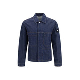 Stone Island Blue Cotton Denim Biker Jacket