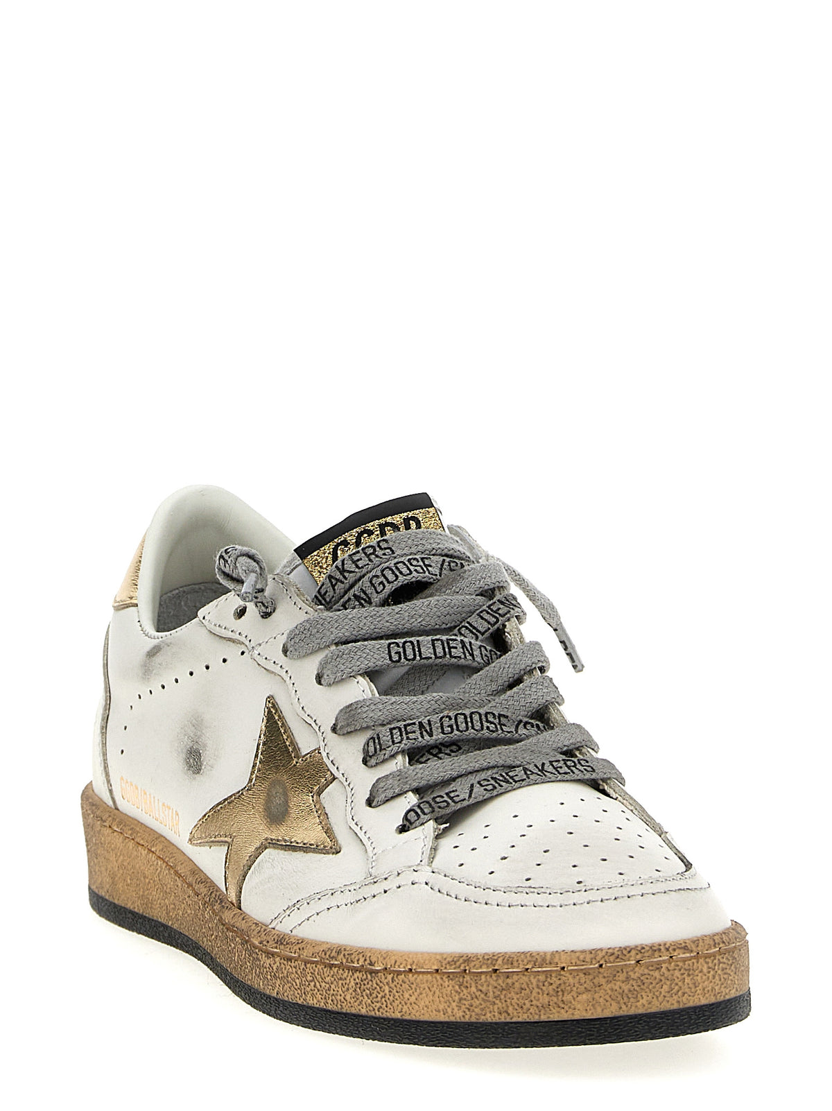 Golden Goose Ball Star Gold Cowhide Low Top Sneakers