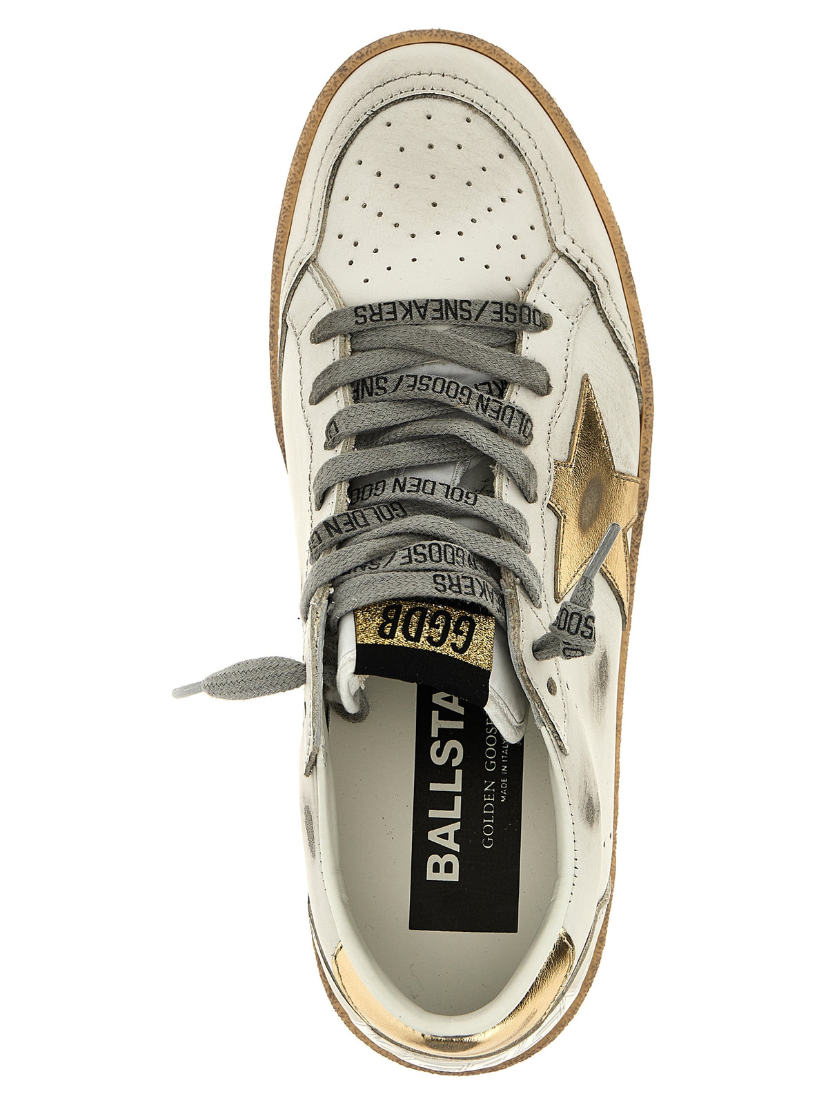 Golden Goose Ball Star Gold Cowhide Low Top Sneakers