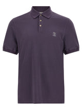 Brunello Cucinelli Purple Cotton Polo Shirt