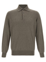 Brunello Cucinelli Bicolor Cashmere Polo Shirt